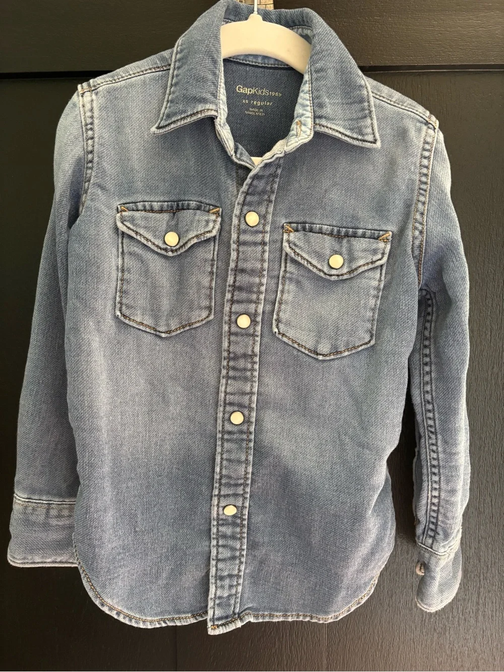 GAP Light Blue Denim Shirt with Pearl Snaps